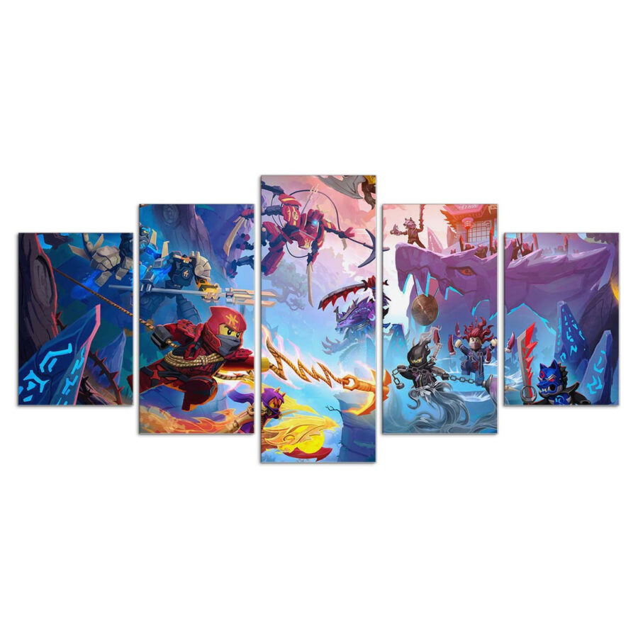 Ninjago Alle Charaktere kämpfen gegen Kai Zane Cole 102 Leinwandbilder