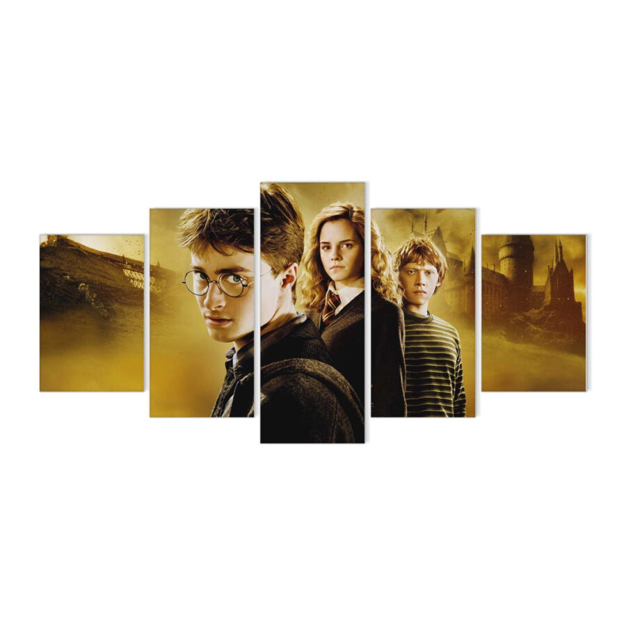 Harry Potter und seine Freunde Hermine Granger Ron Weasley 4 Leinwandbilder